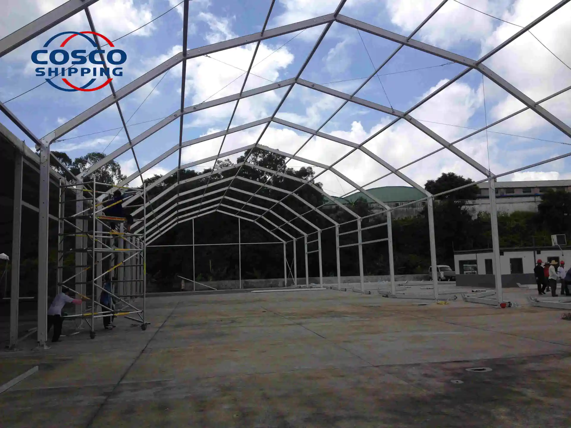 Polygon Tent Glass Walls Structure Warehouse Tent for Sale